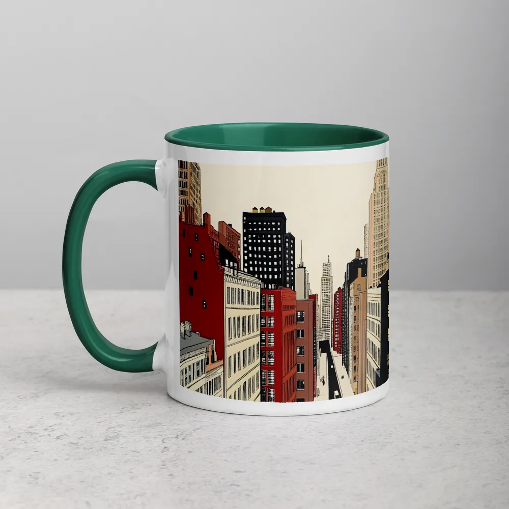 Metropolis Silhouette 
 Mug with Red inside