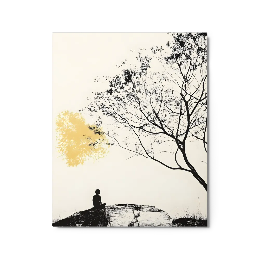 Golden Silence 
 Canvas with White Frame
