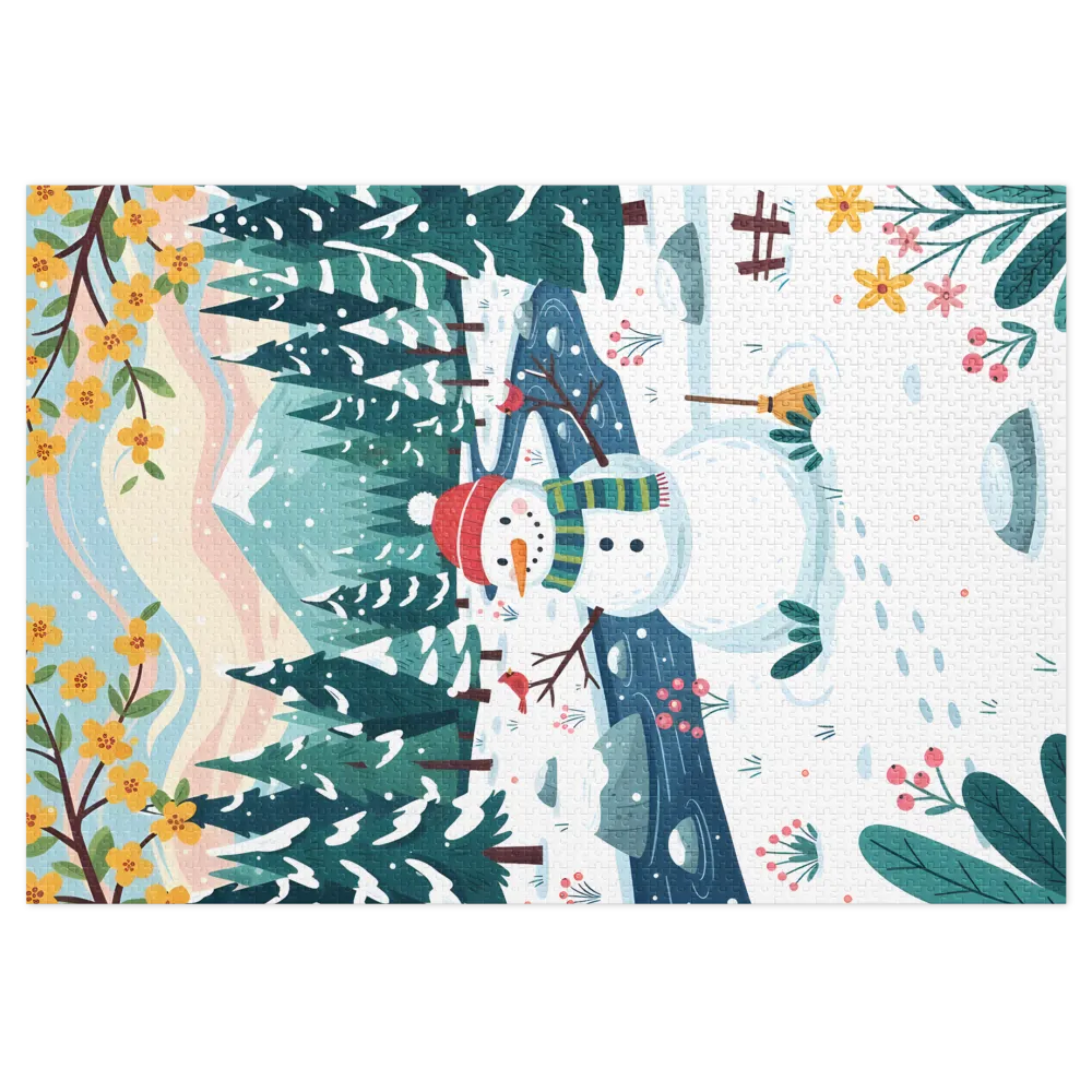 Snowman by the Stream | Jigsaw Puzzles