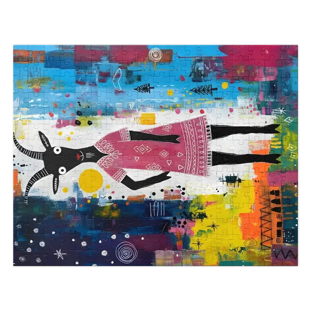 Whimsical Goat in Pink Dress | Jigsaw Puzzles