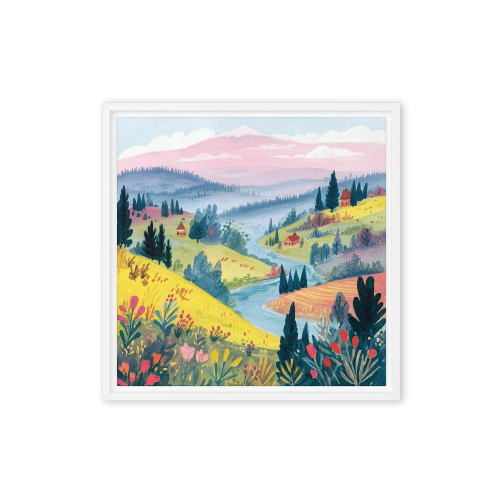 Rolling Hills and Winding River | Art Print