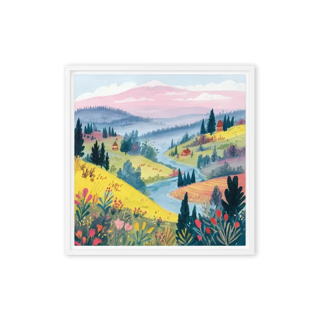 Rolling Hills and Winding River | Art Print