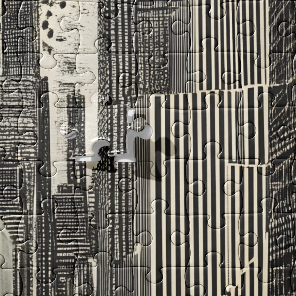 Urban Optical Illusion 
 Jigsaw Puzzle in Tin Box