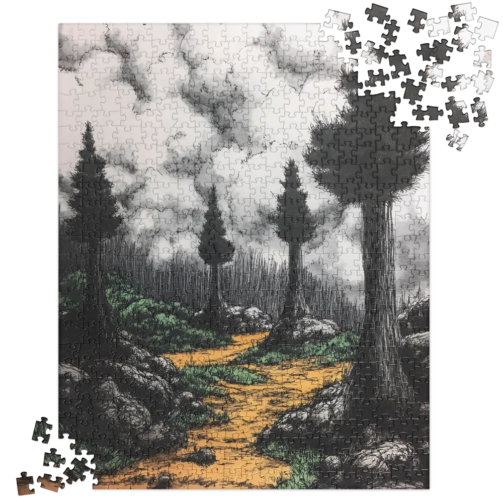 Whispers of the Forest Path 
 Jigsaw Puzzle in Tin Box