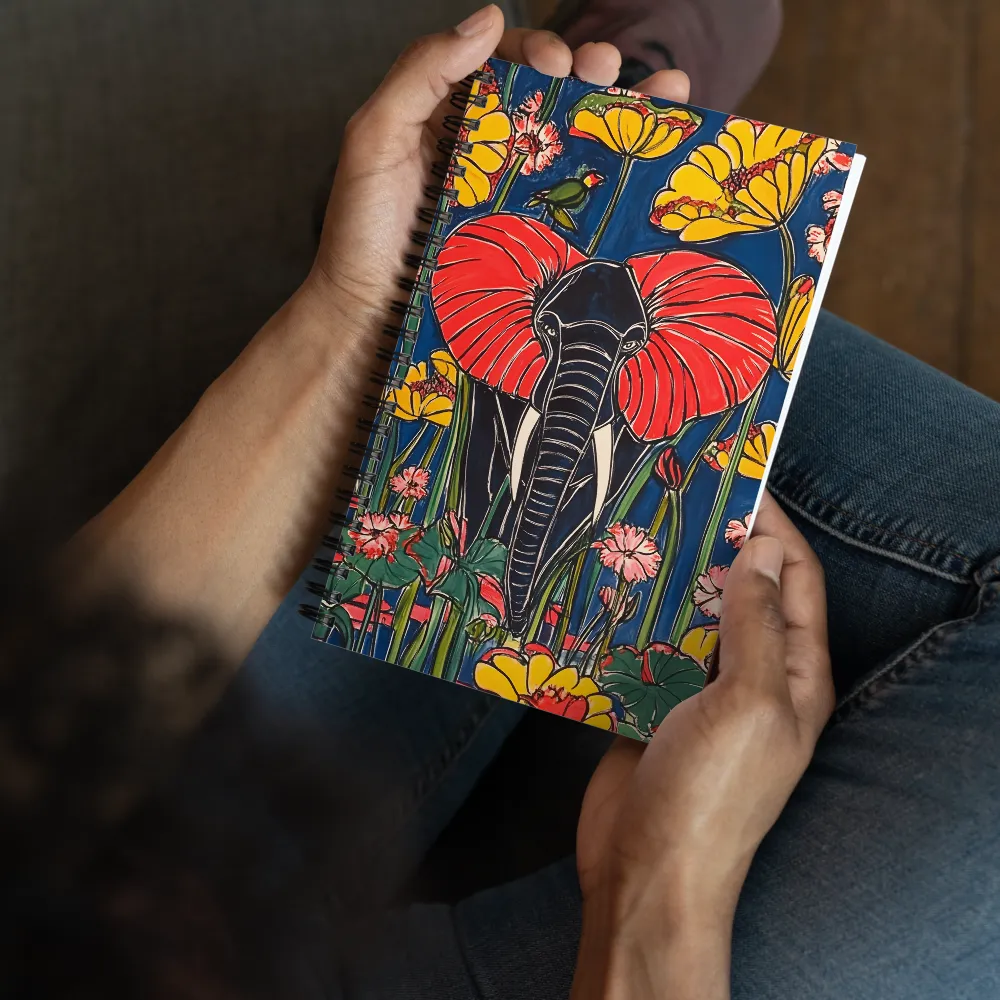 Art Nouveau Jungle Elephant 
 Spiral Notebook | 140 pages