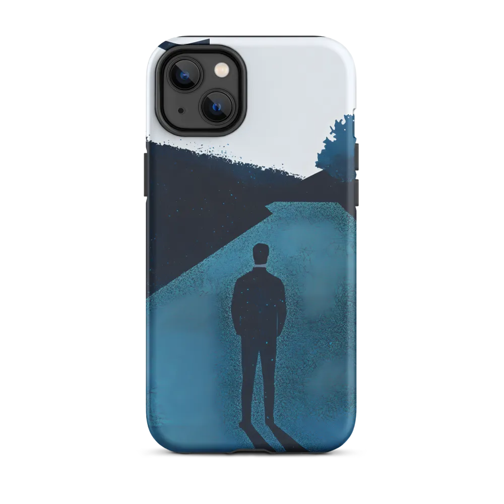 Silhouette on Road with Bird | Phone Case