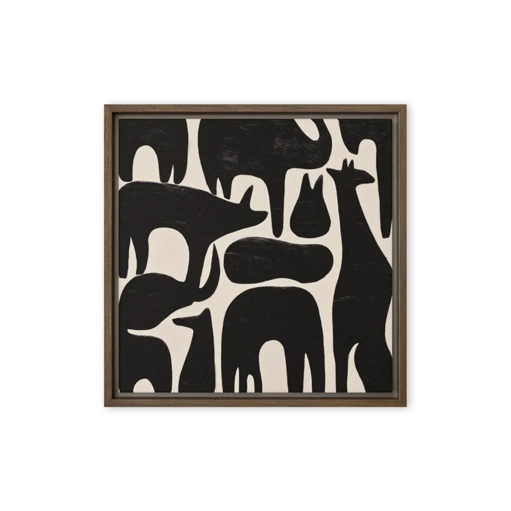 Fauna Silhouettes 
 Canvas with Black Frame
