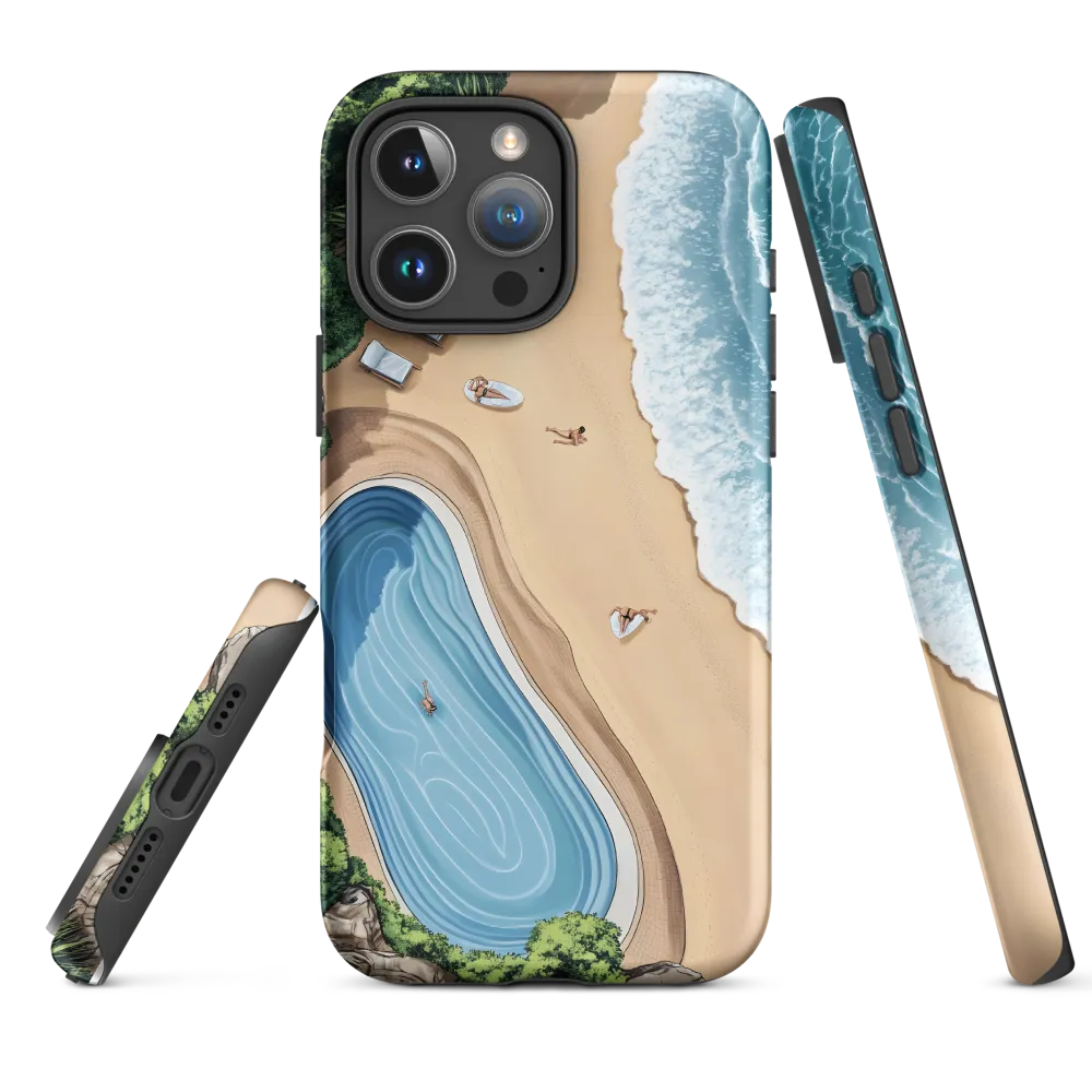 Aerial Beach Scene with Pool