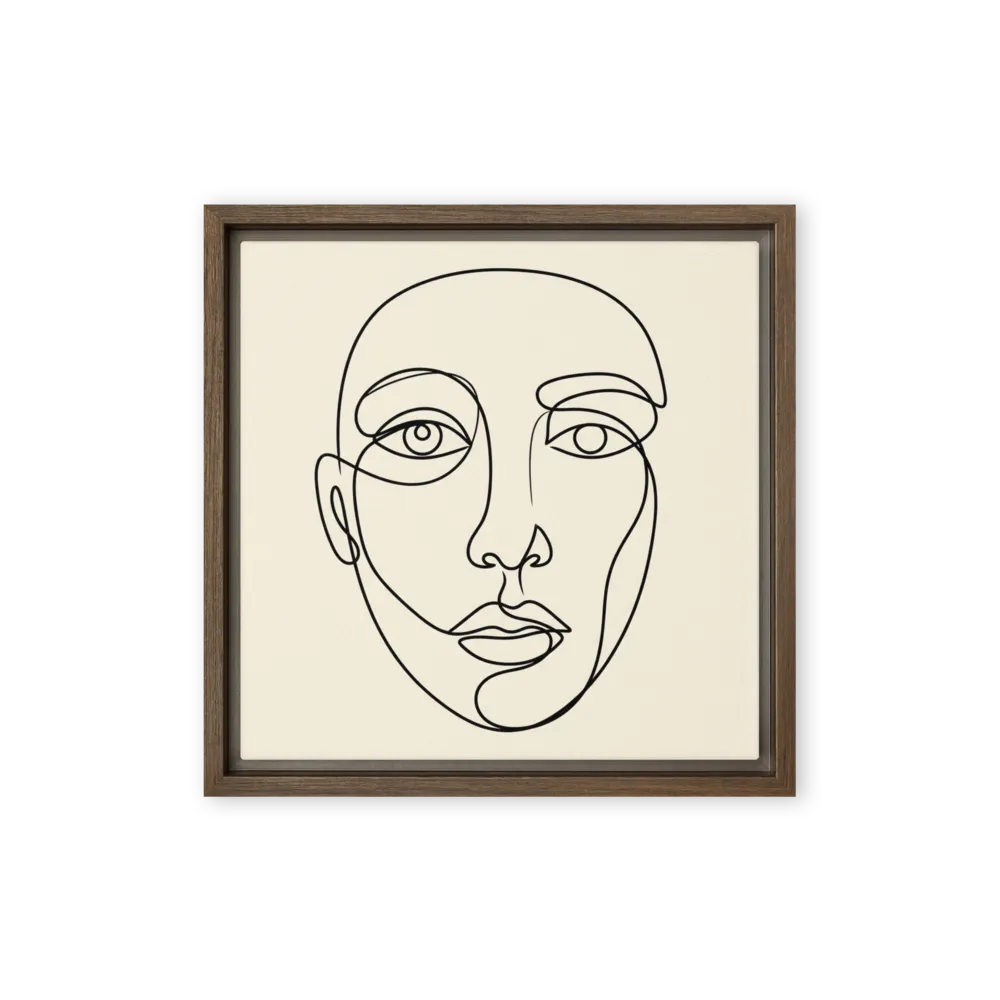Continuous Line Portrait 
 Canvas with White Frame