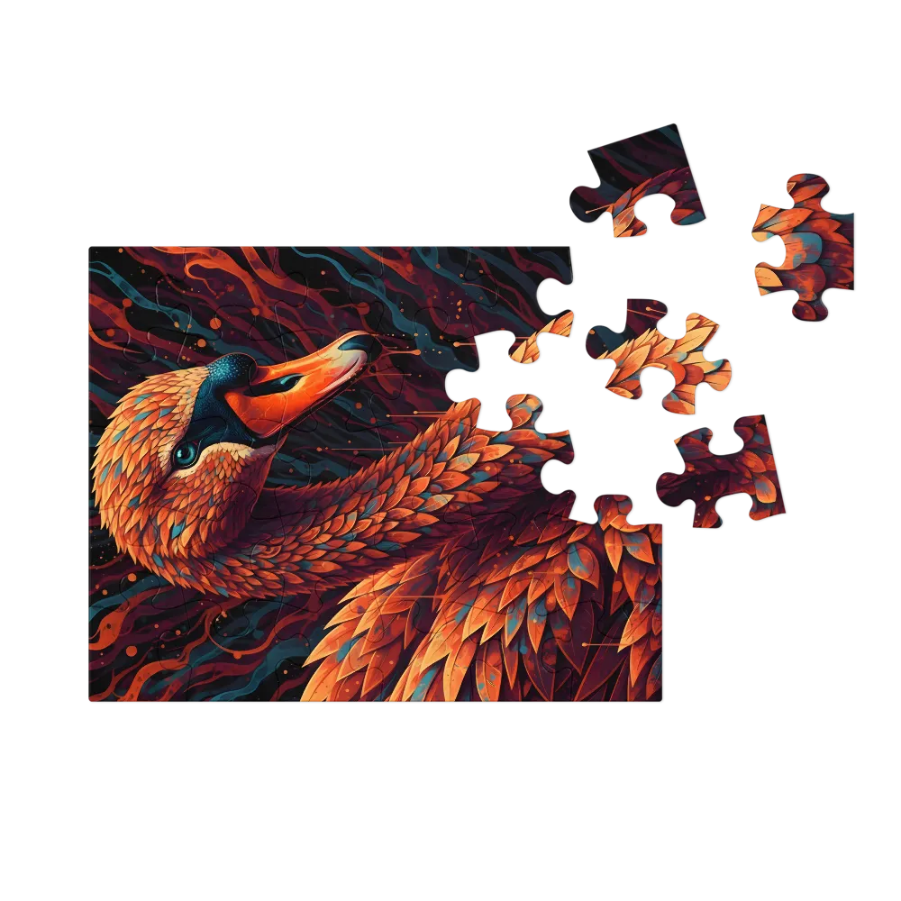 The Firebird Swan 
 Jigsaw Puzzle in Tin Box
