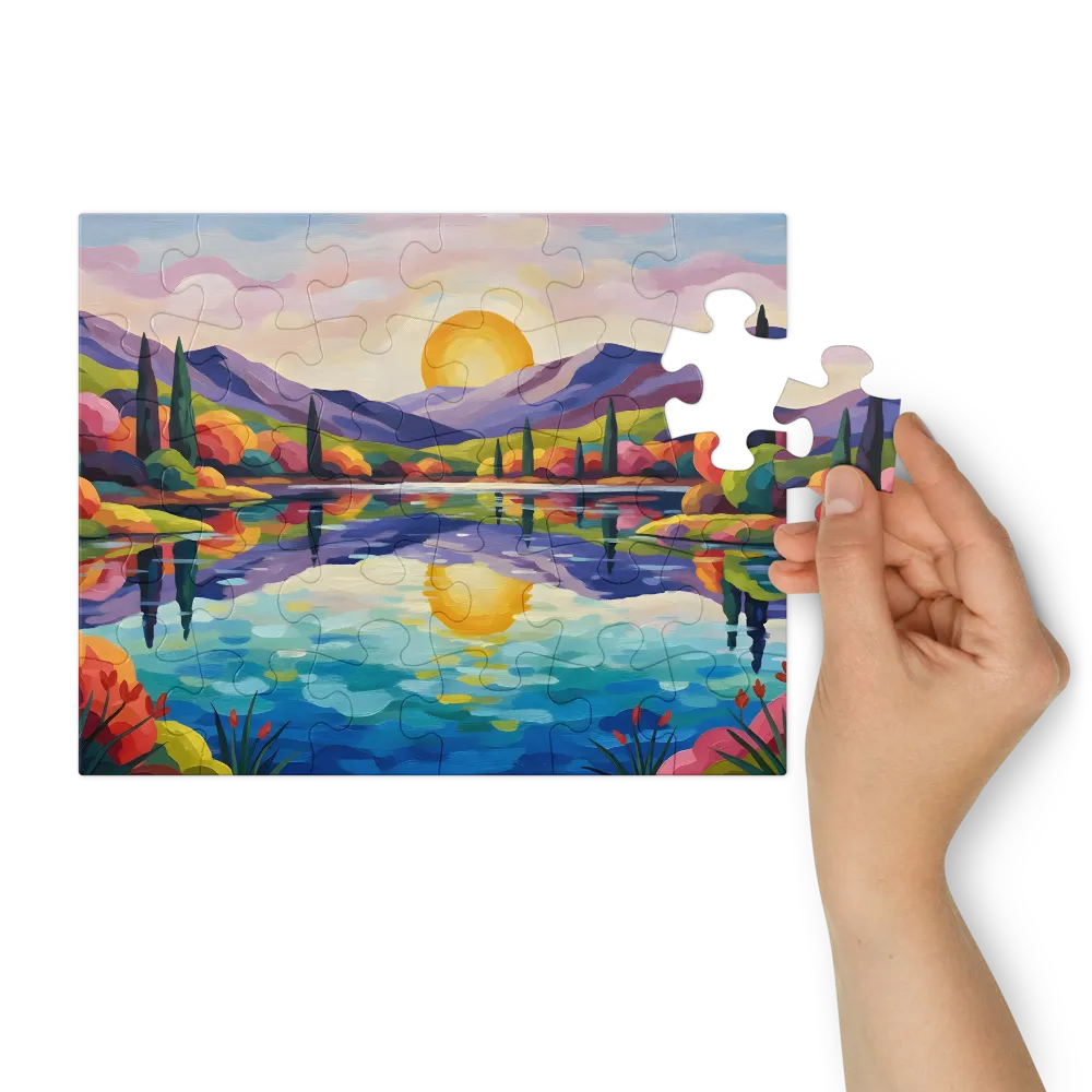 Vibrant Lake Reflection 
 Jigsaw Puzzle in Tin Box