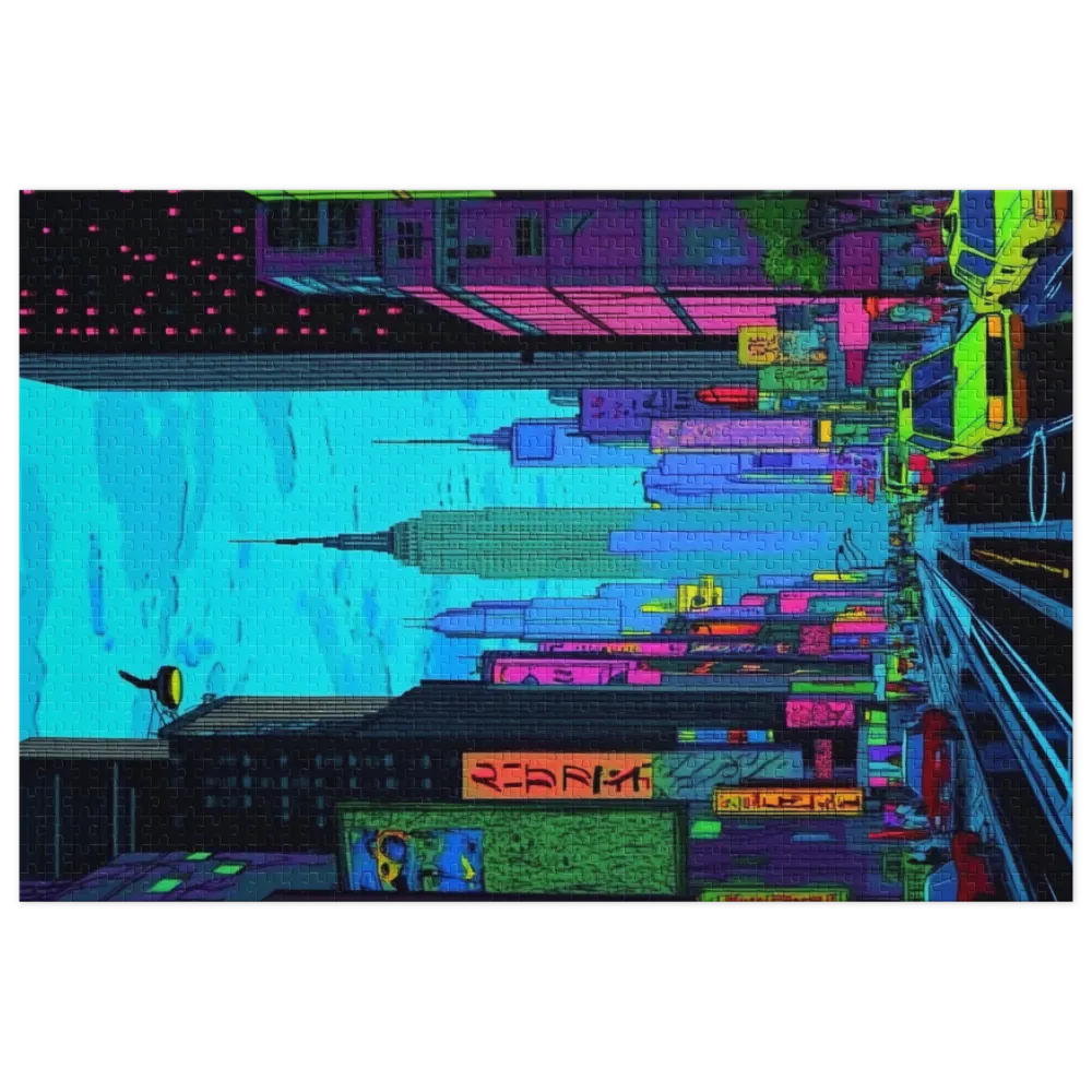 Futuristic Cityscape with Neon Colors | Jigsaw Puzzle (252/520 pieces)