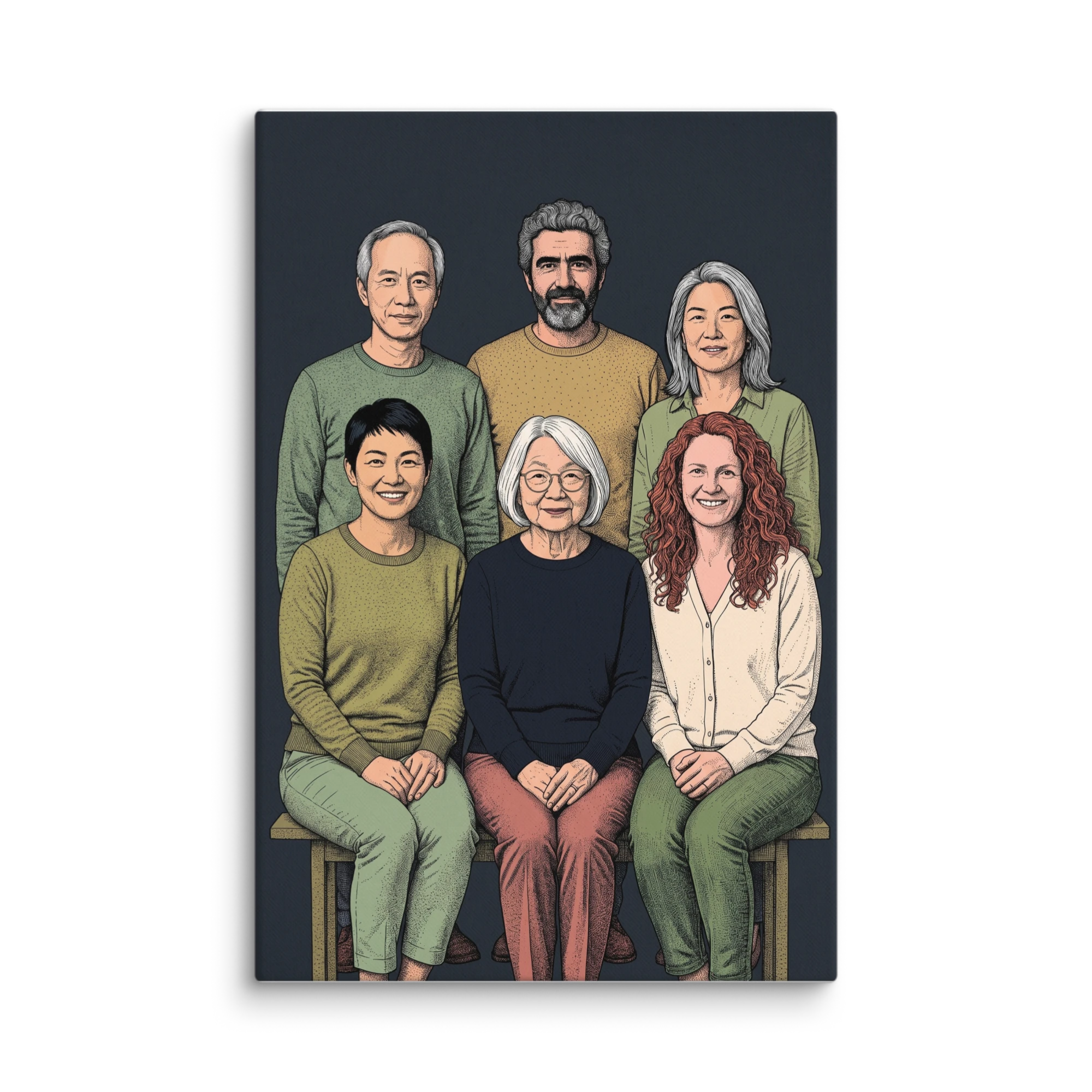 Family Portrait — Nocturnal Linocut