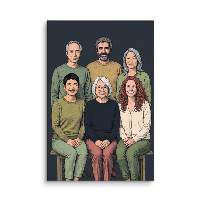 Family Portrait — Nocturnal Linocut