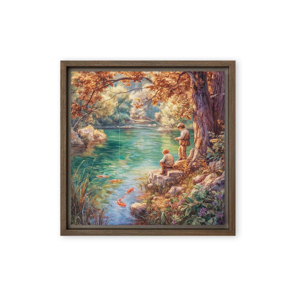 Autumn Fishing with Koi | Art Print
