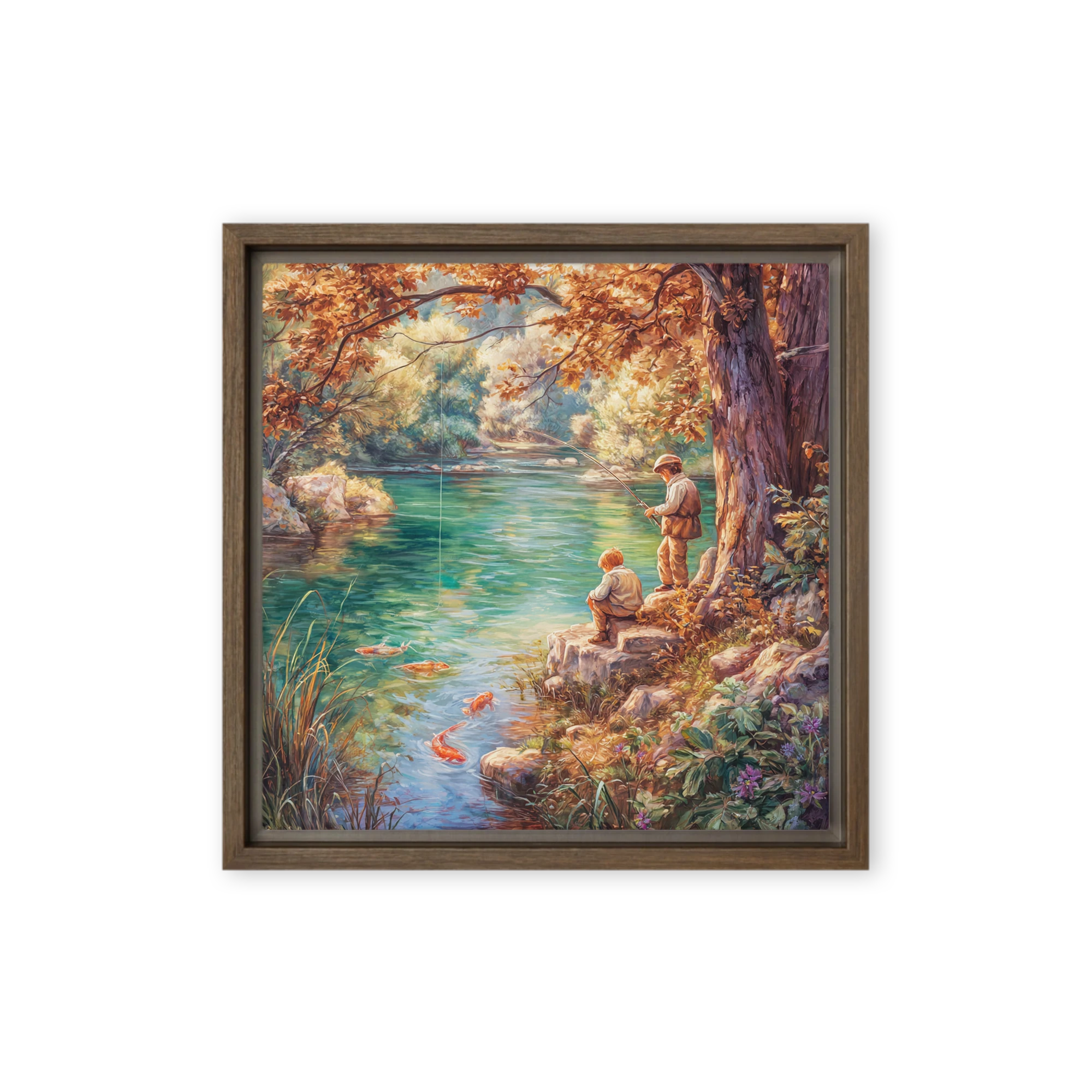 Autumn Fishing with Koi | Art Print