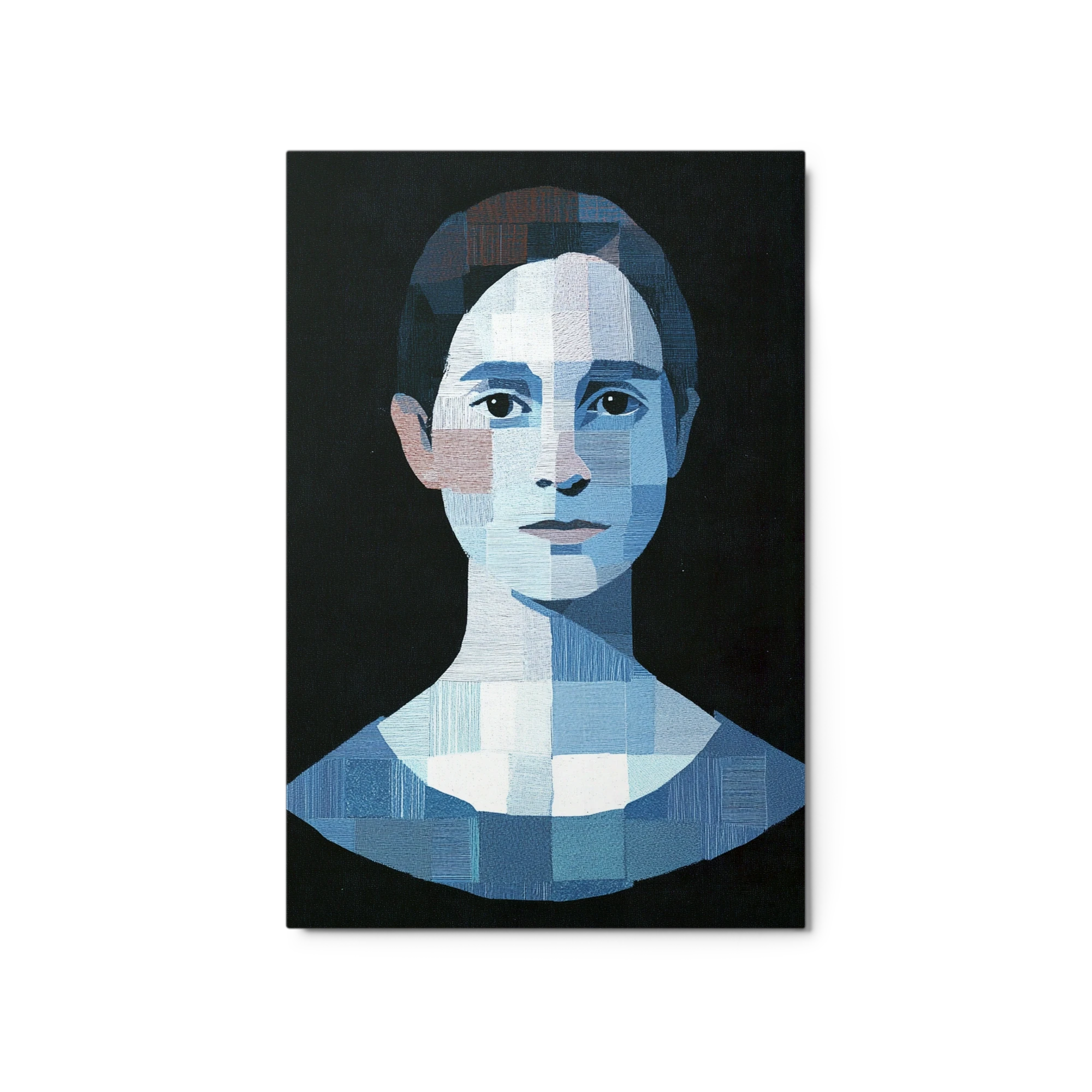 Modern Abstract Blue Portrait