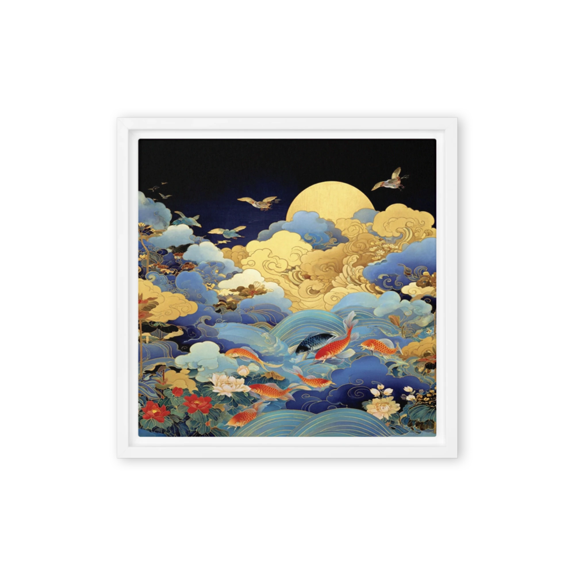 Koi and Moon Waves