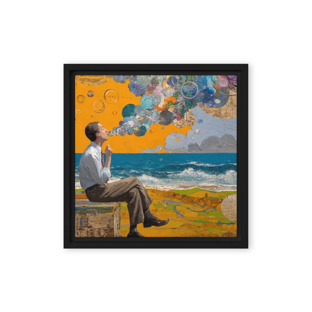 Thoughts of the Shore 
 Poster with Black Frame | 12″x 12″