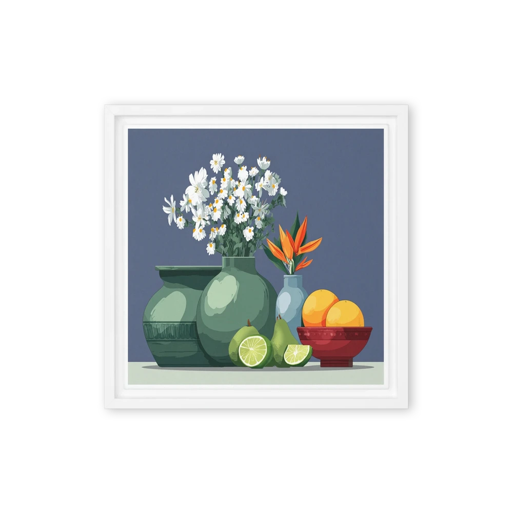 Still Life with Daisies and Citrus | Art Print