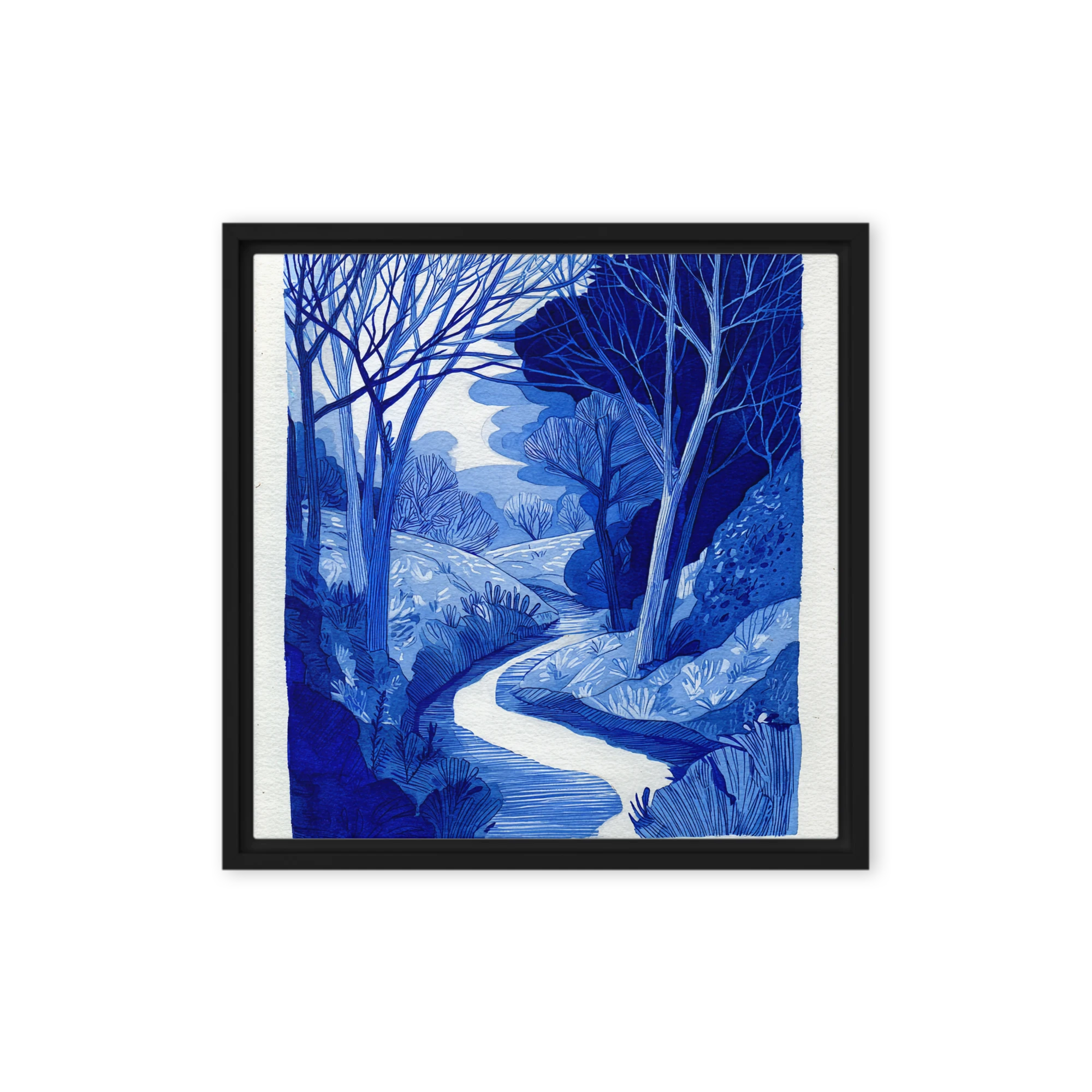 Tranquil Blue Forest Path