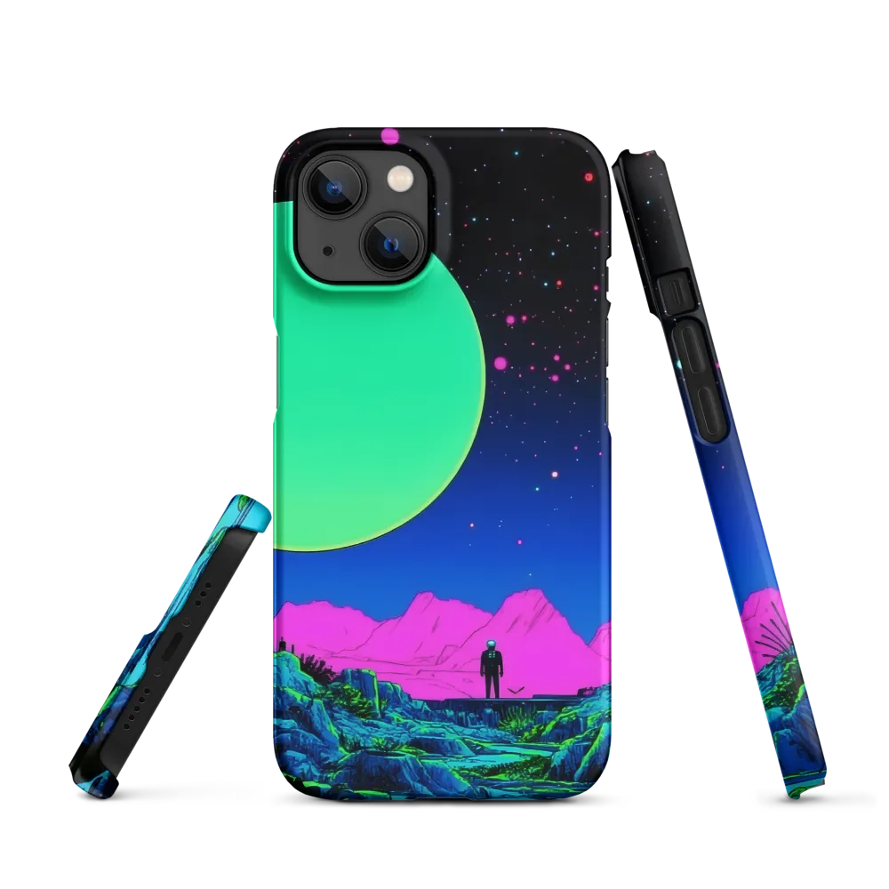 Surreal Landscape with Neon Moon | Phone Case
