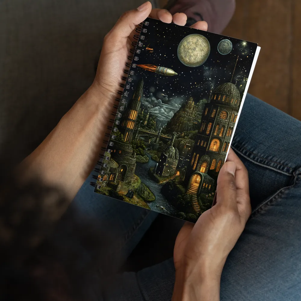 Nocturne of Celestial Spires 
 Spiral Notebook | 140 pages