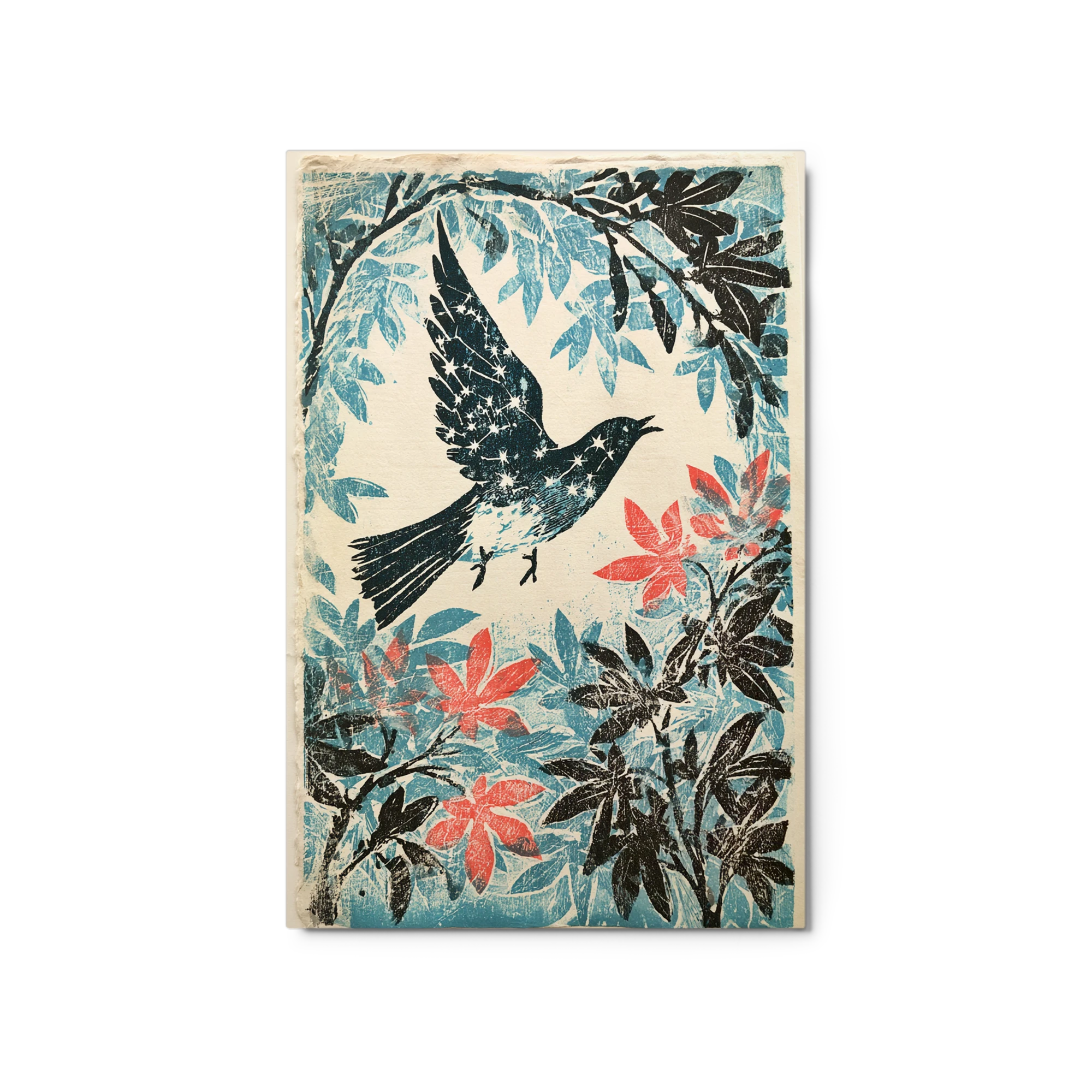 Celestial Bird Linocut