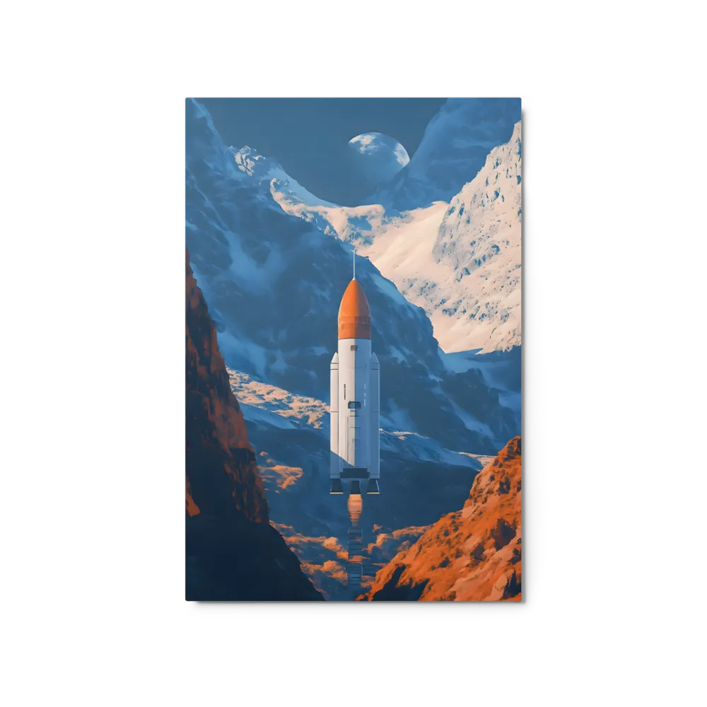 Ascent in the Alien Canyon 
 Canvas with Brown Frame