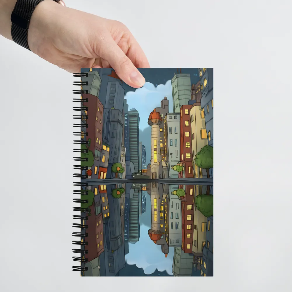 Urban Reflection at Night 
 Spiral Notebook | 140 pages