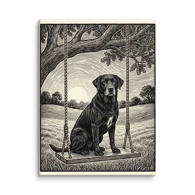 Pet Portrait — Folk Linocut