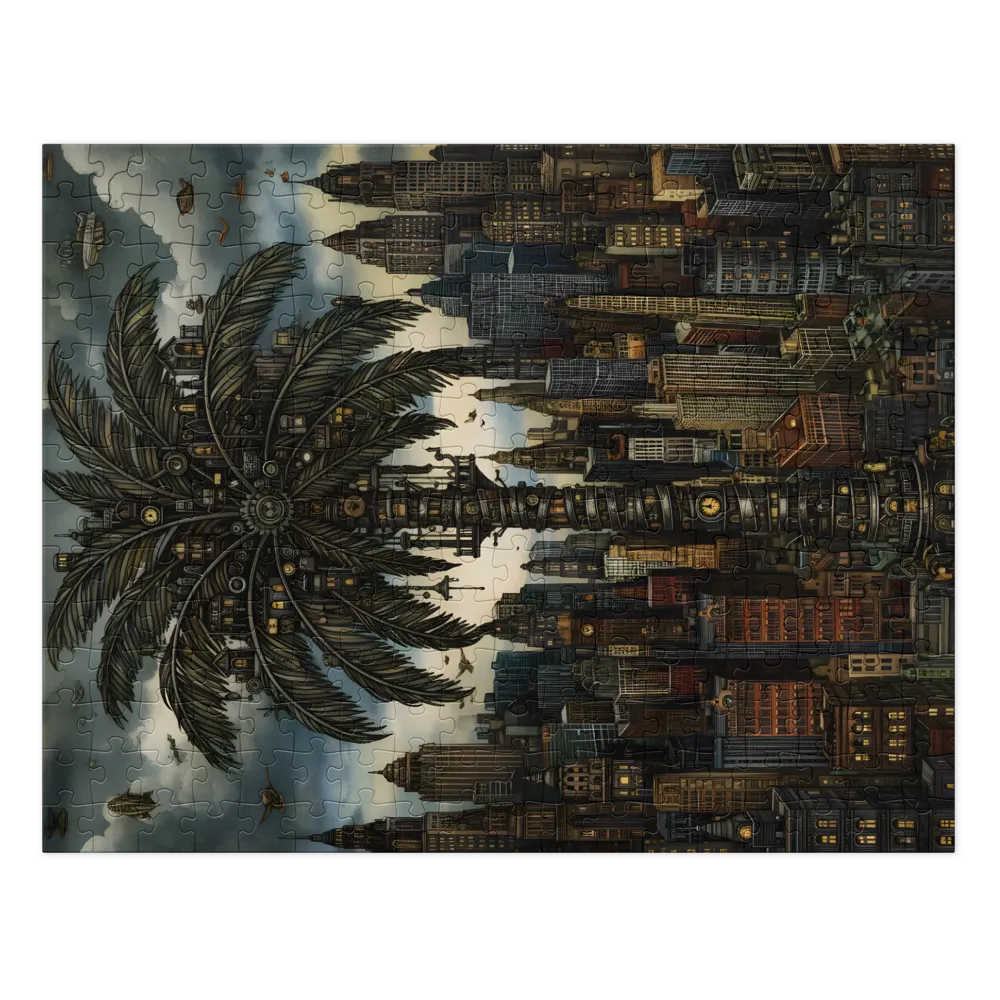 Clockwork Palm Over Metropolis | Jigsaw Puzzles