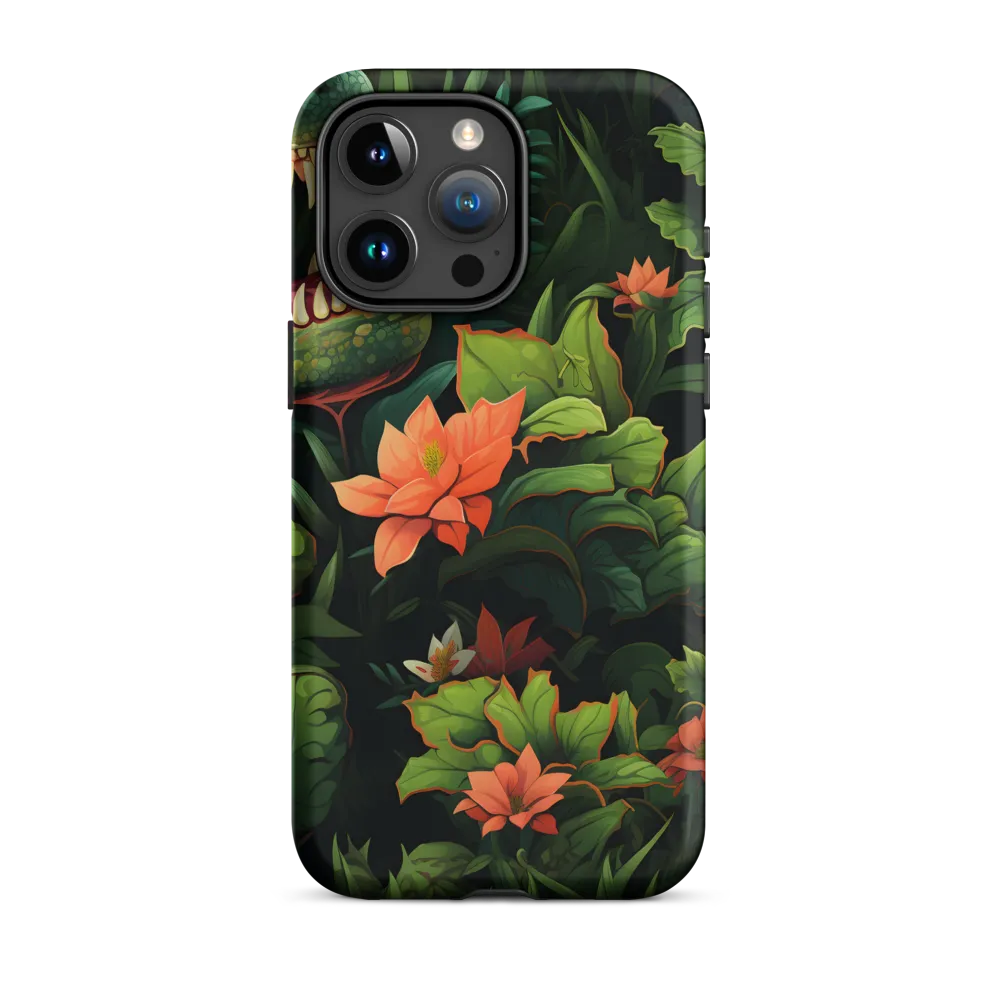 Dinosaur Among Tropical Plants | Phone Case
