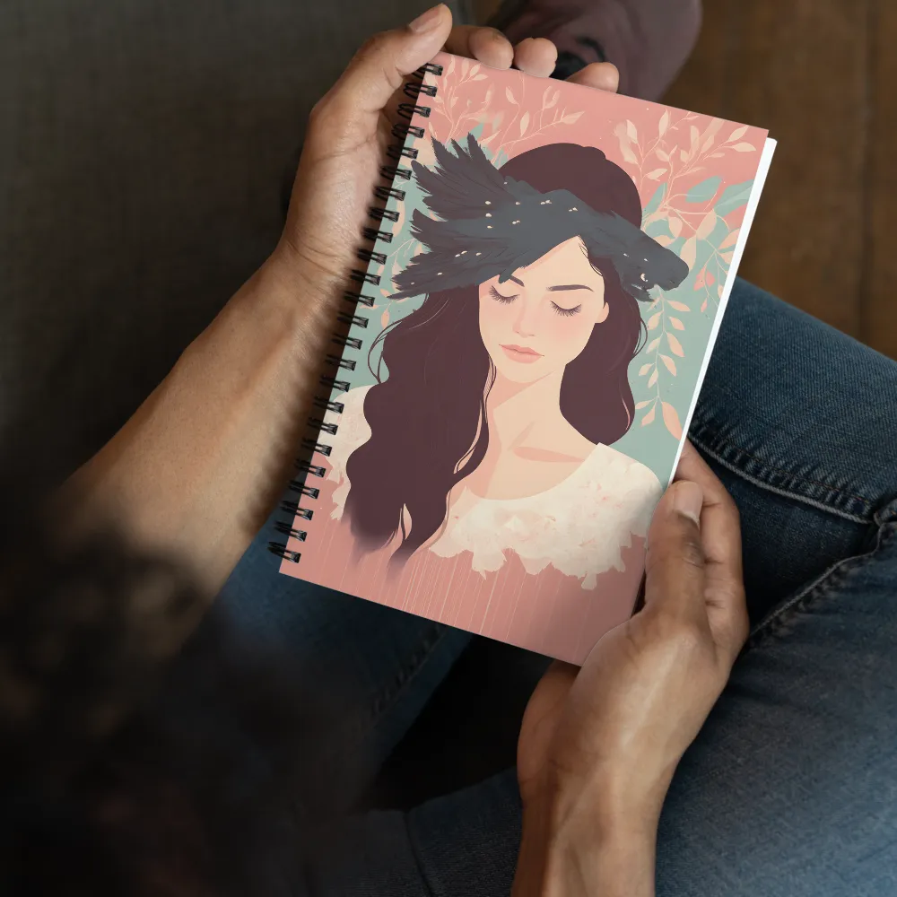 Feather Crown Portrait 
 Spiral Notebook | 140 pages