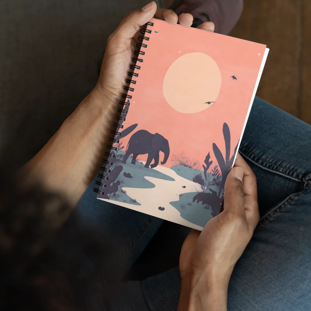 Twilight Elephant Walk 
 Spiral Notebook | 140 pages