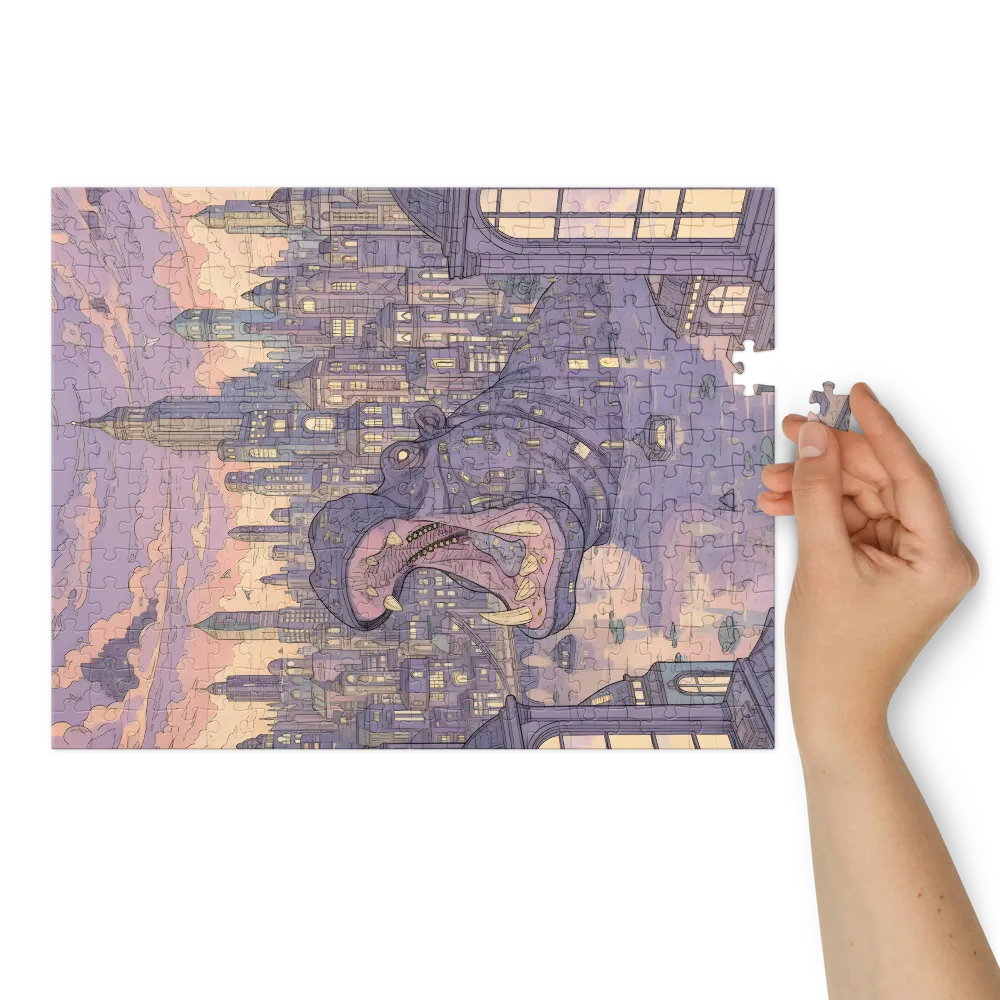 Urban Hippo at Dusk | Jigsaw Puzzles
