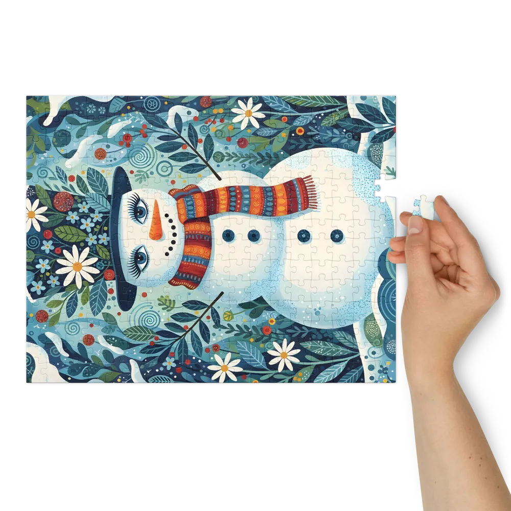 Floral Snowman | Jigsaw Puzzles
