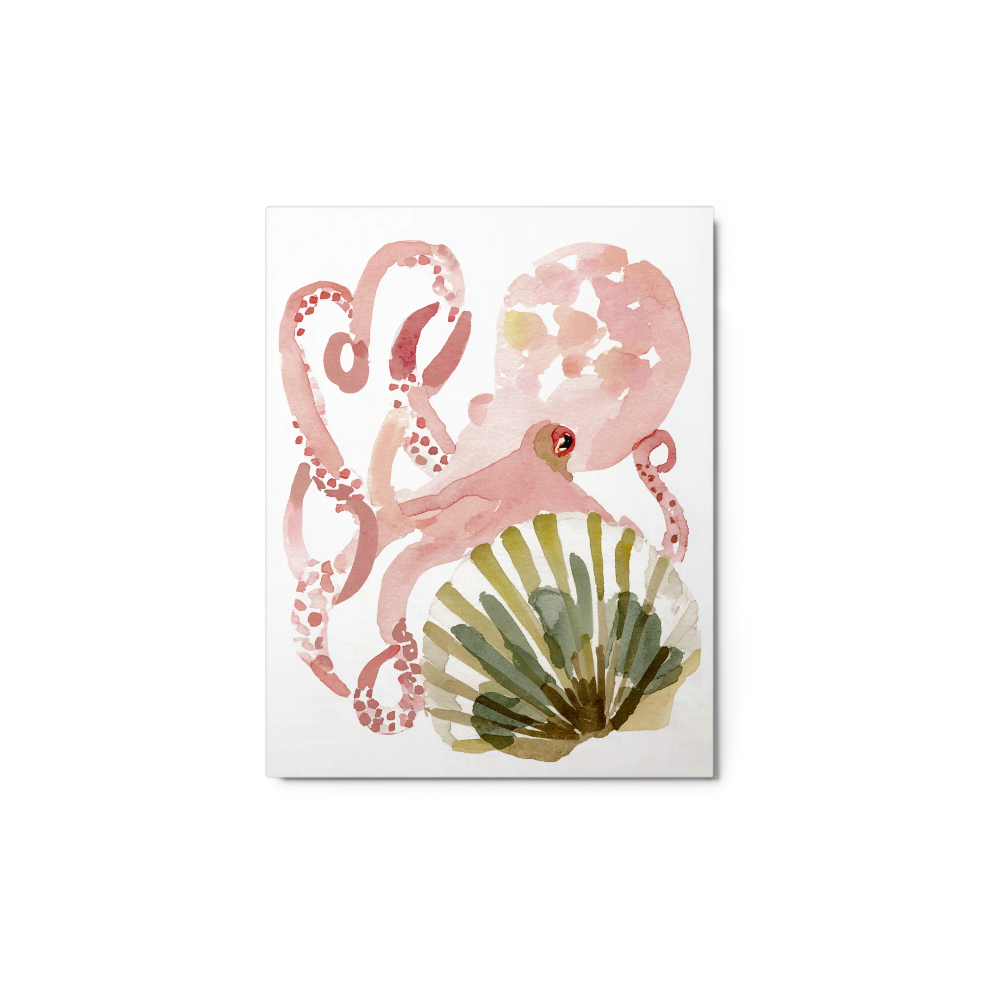 Watercolor Octopus and Shell