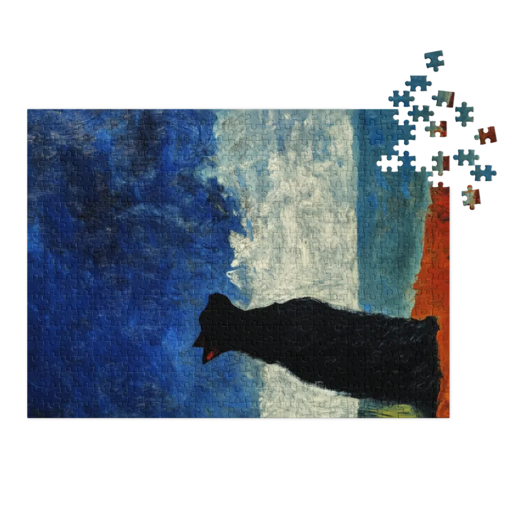Paisagem com Silhueta de Gato 
 Puzzle em caixa de metal