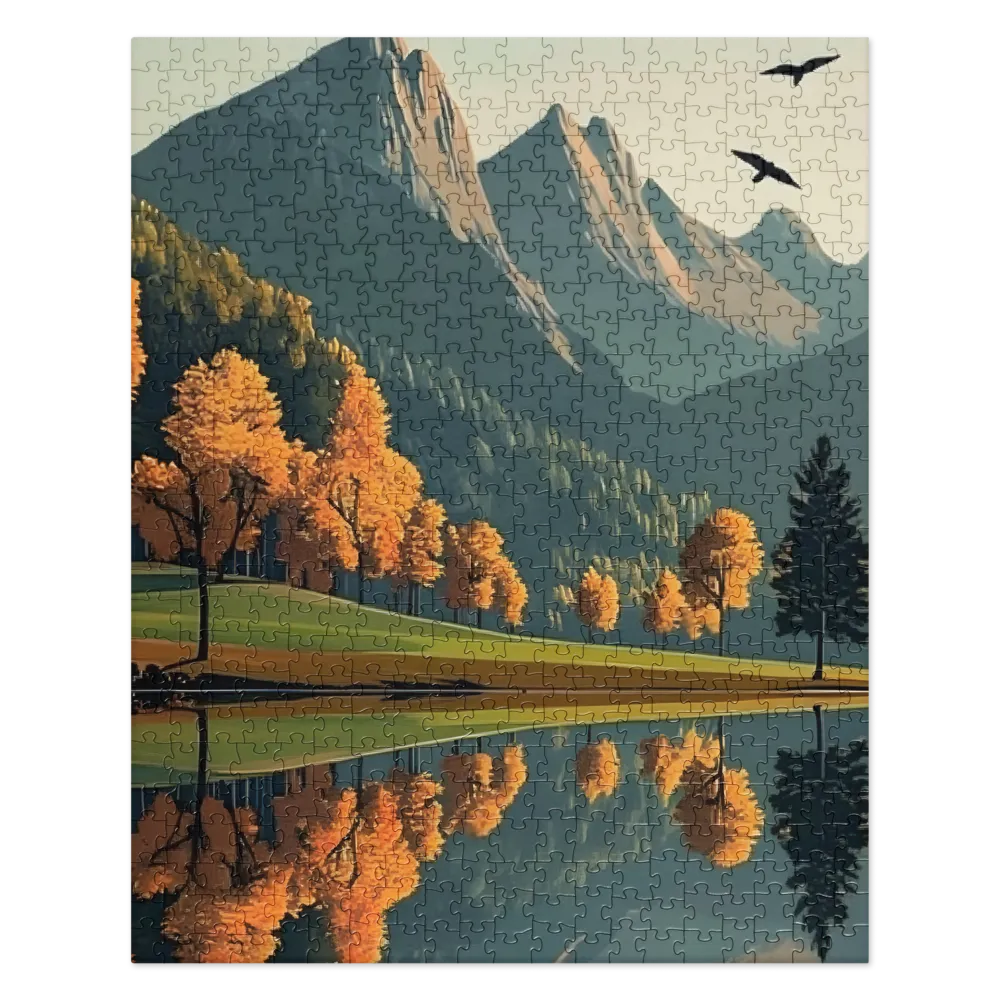 Autumn Reflection 
 Jigsaw Puzzle in Tin Box