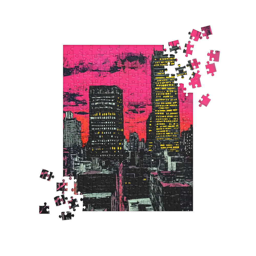 Neo-Expressionist Night City 
 Jigsaw Puzzle