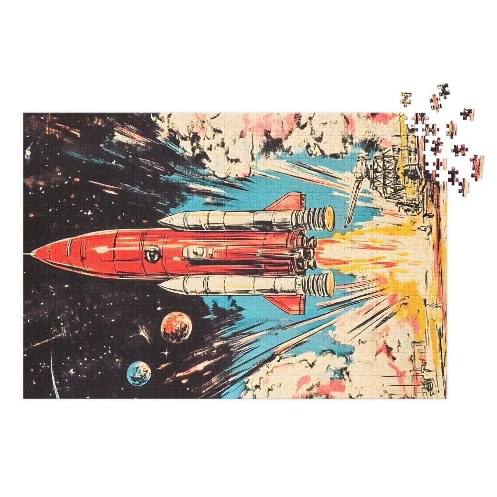 Rocket Launch Illustration | Jigsaw Puzzle (252/520 pieces)