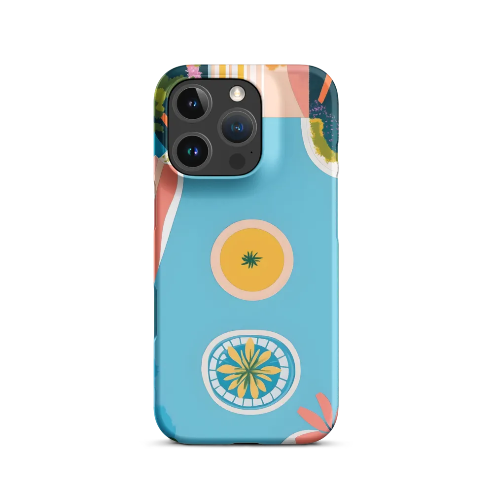 Aerial View of a Colorful Garden Pool | Phone Case