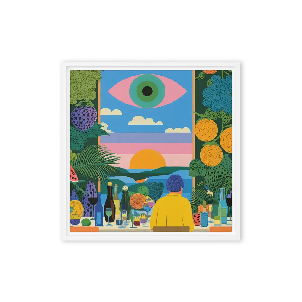 The Watchful Sunset 
 Poster with White Frame | 10″x 10″