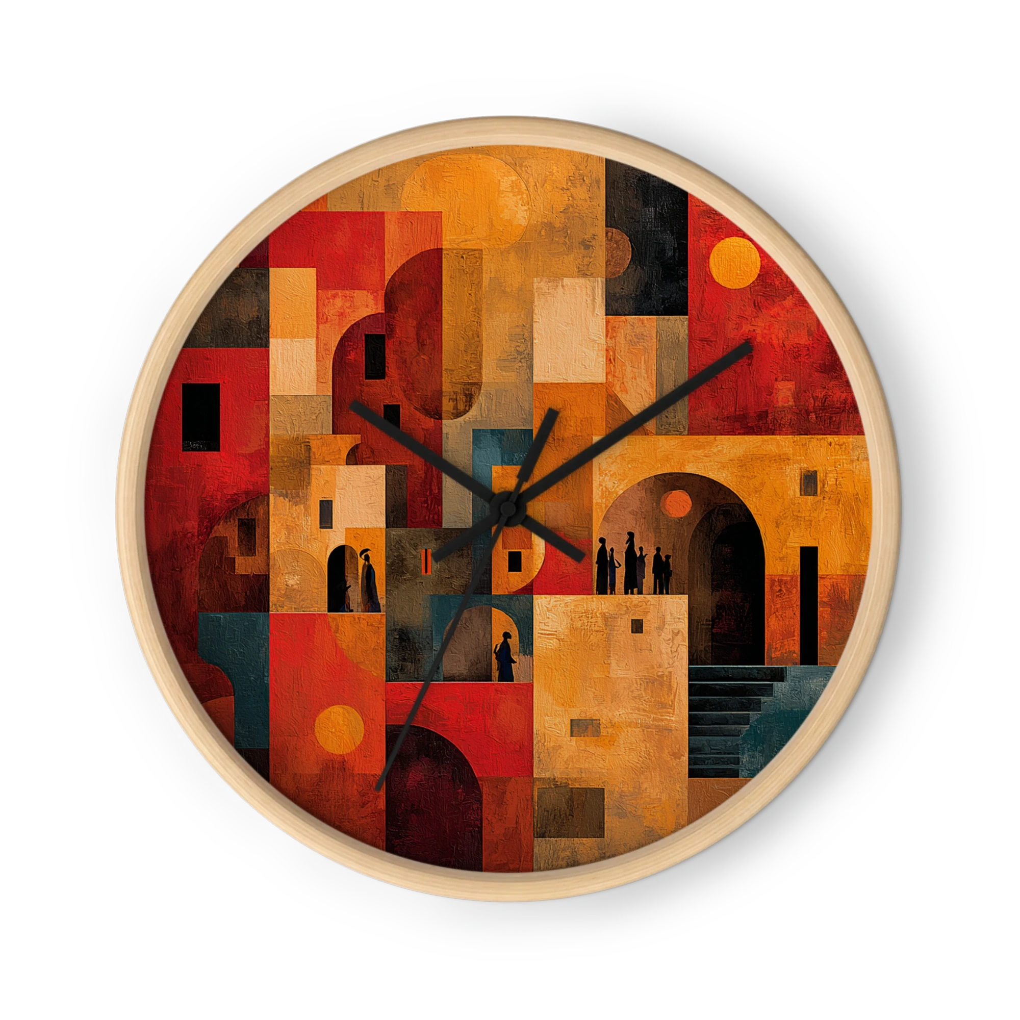 Earth-Toned Abstract Wall Clocks — Clay And Colour