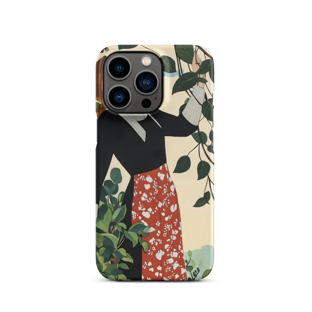 Woman Amidst Green Leaves | Phone Case