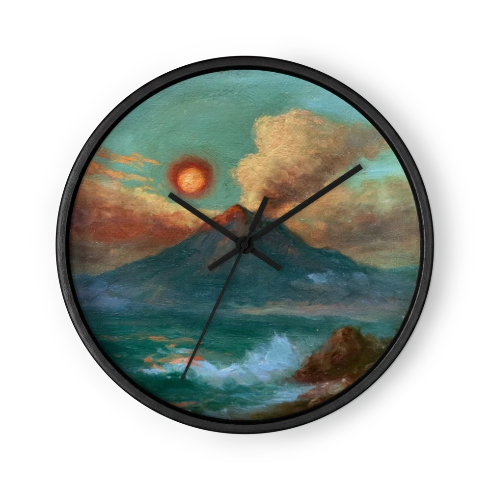 Volcanic Sunset Over Ocean