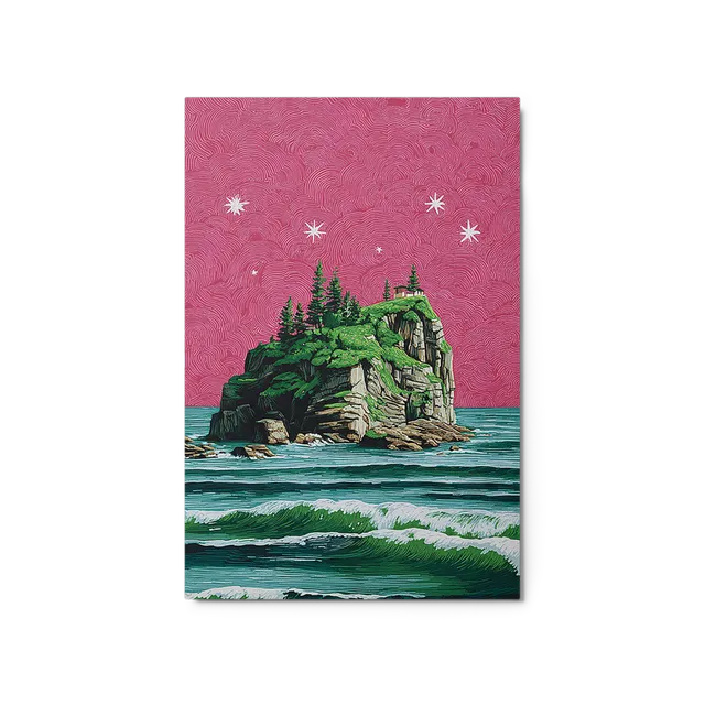 Pine Island Under Pink Sky | Art Print