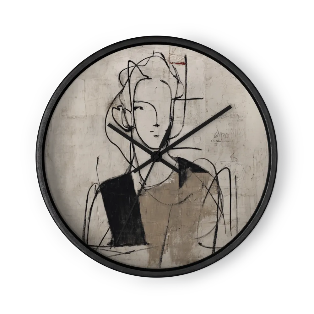 Modernist Line Portrait | Wall Clock