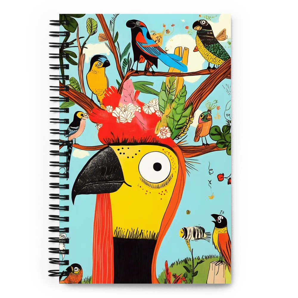 Stylized Jungle Birds 
 Spiral Notebook | 140 pages
